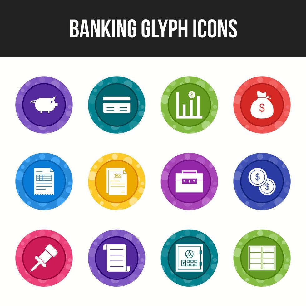 einzigartiges Banking-Glyphen-Icon-Set vektor