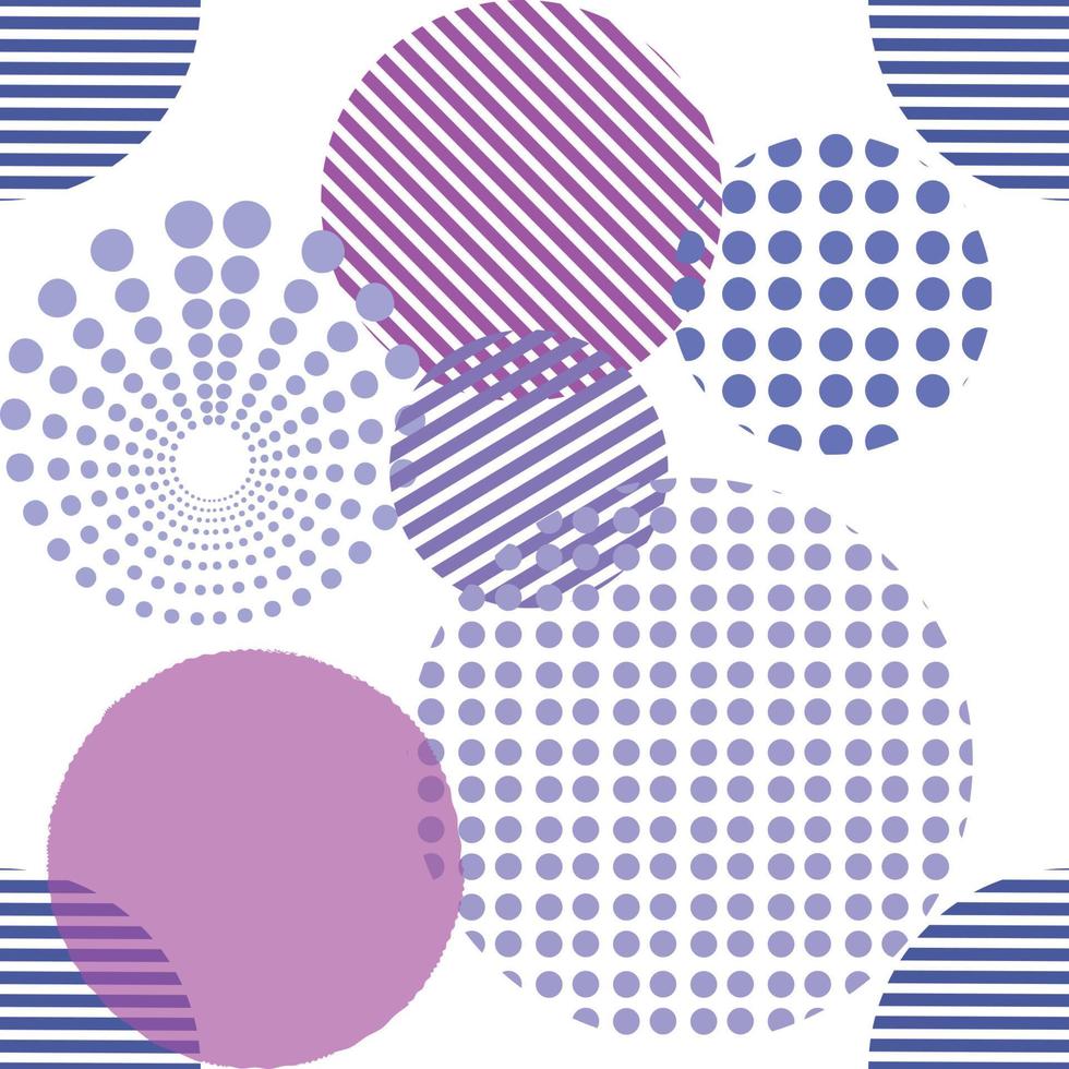 abstraktes lila pantone nahtloses muster, kreisrunde form glänzende kugelkulisse, moderne stoffdruckvorlage. vektor