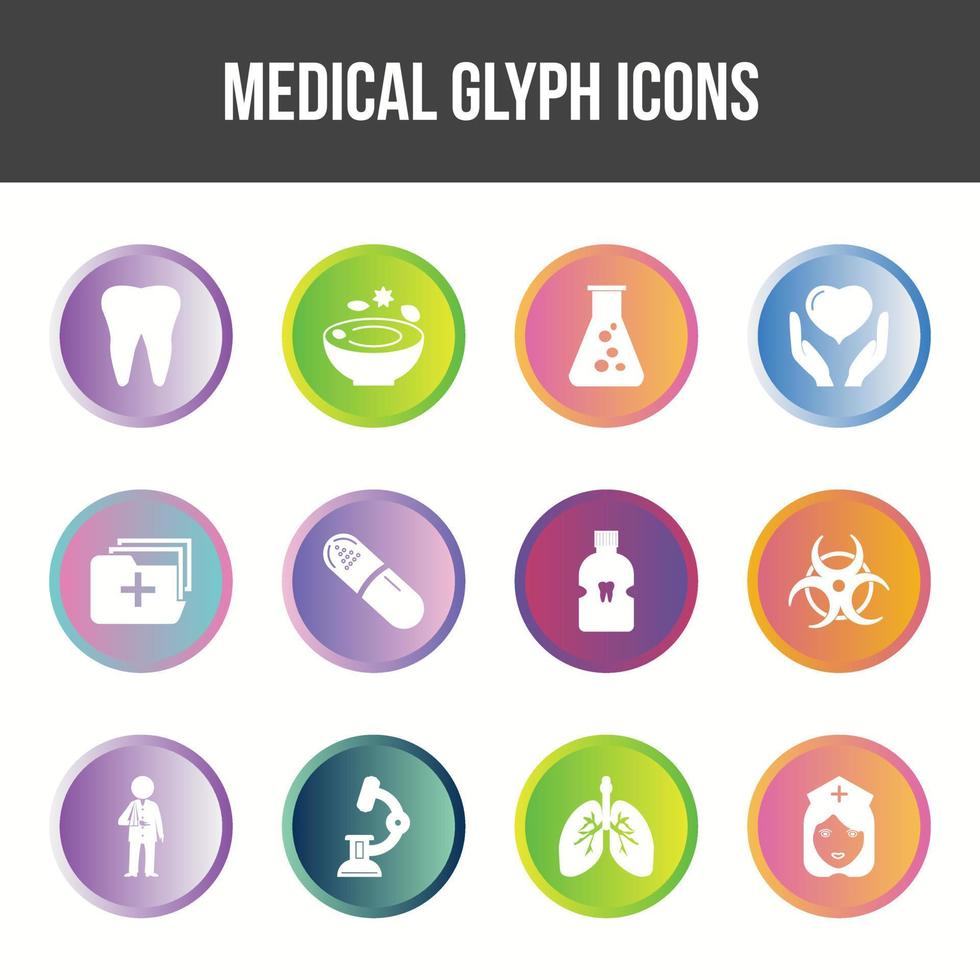 einzigartiges medizinisches Glyphen-Icon-Set vektor