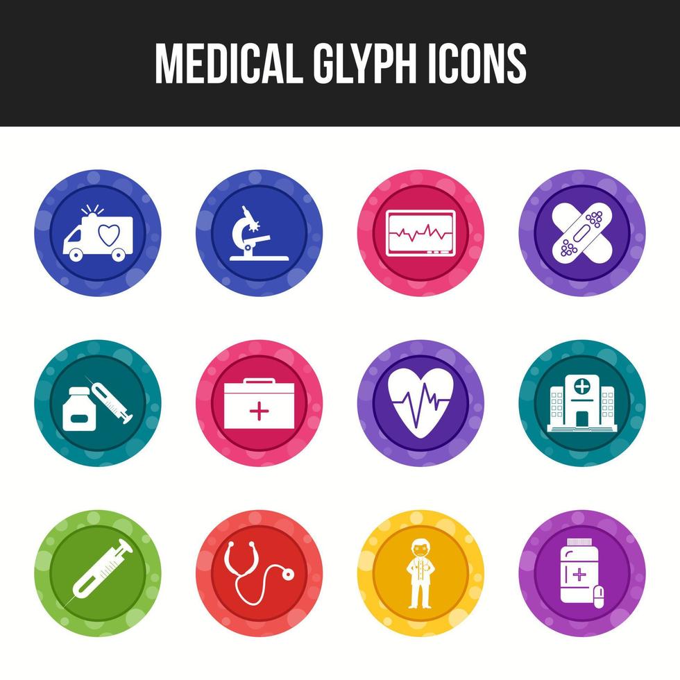 einzigartiges medizinisches Glyphen-Icon-Set vektor