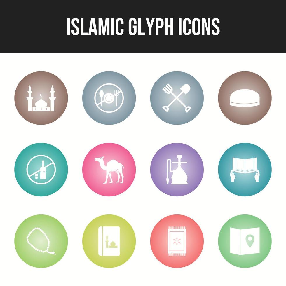 schöner islamischer Vektor-Icon-Set vektor