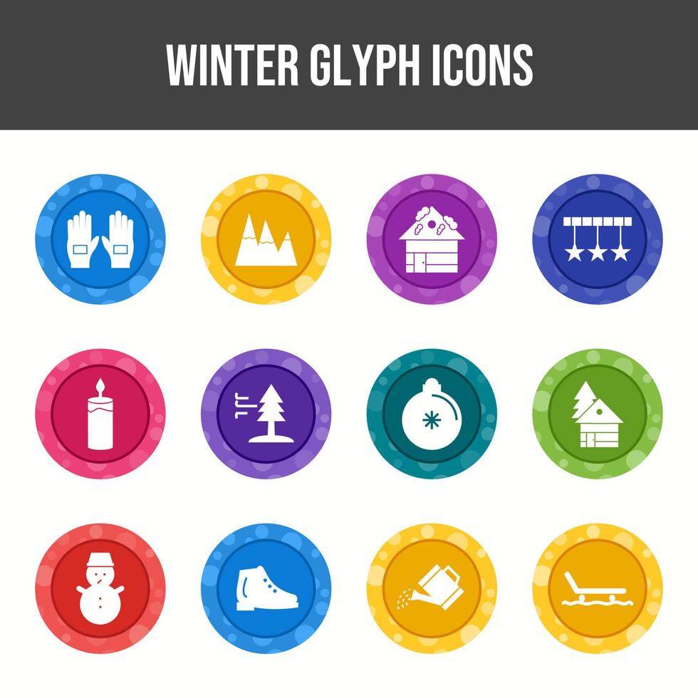 schöne Winter-Vektor-Icon-Set vektor