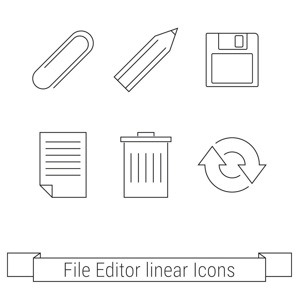 uppsättning av otline webb ikoner, knappar fil redaktör vektor