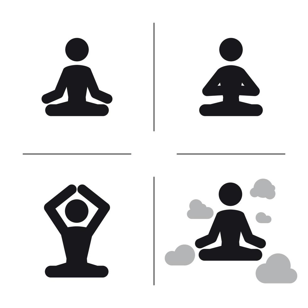 uppsättning av isolerat ikoner på en tema yoga vektor
