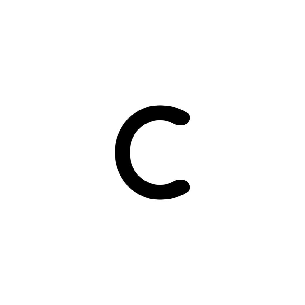 c-Symbol. einfaches stil c firmenplakat hintergrundsymbol. c Markenlogo-Designelement. c T-Shirt-Druck. Vektor für Aufkleber.