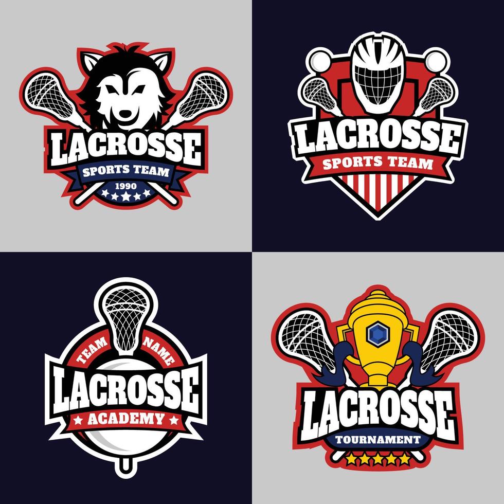 svart och röd lacrosse sporter logotyp vektor