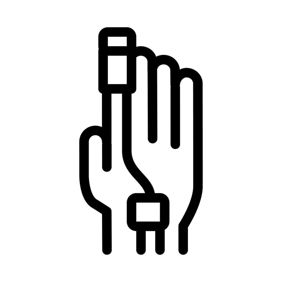 Herzfrequenz-Messwerkzeug auf Patientenfinger-Symbol Vektor-Umriss-Illustration vektor