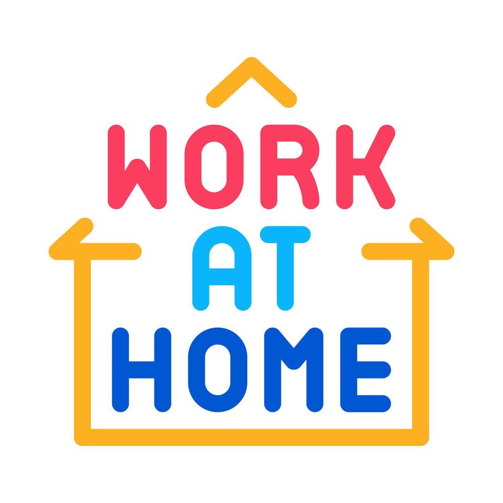 Arbeit zu Hause Symbol Vektor Umriss Illustration