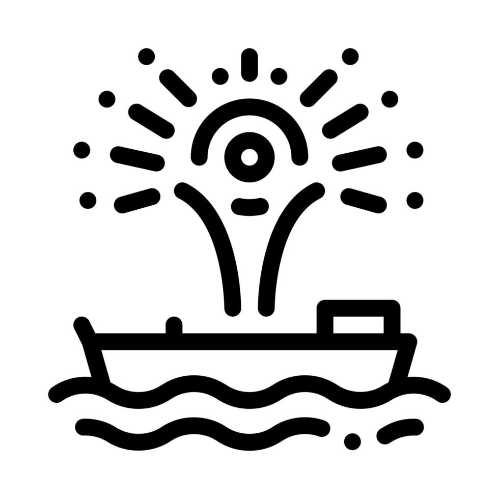 Feuerwerk funkeln auf Boot Symbol Vektor Umriss Illustration