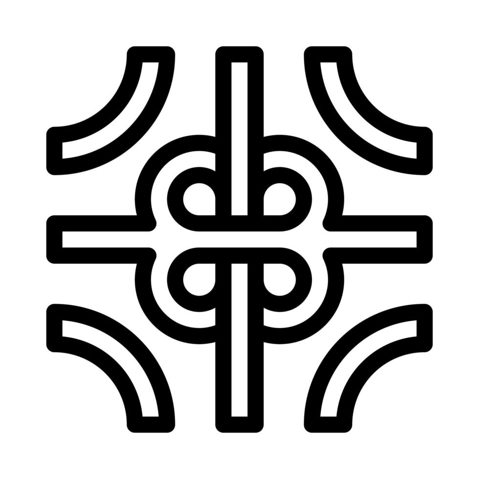 Straßengabel Symbol Vektor Umriss Illustration