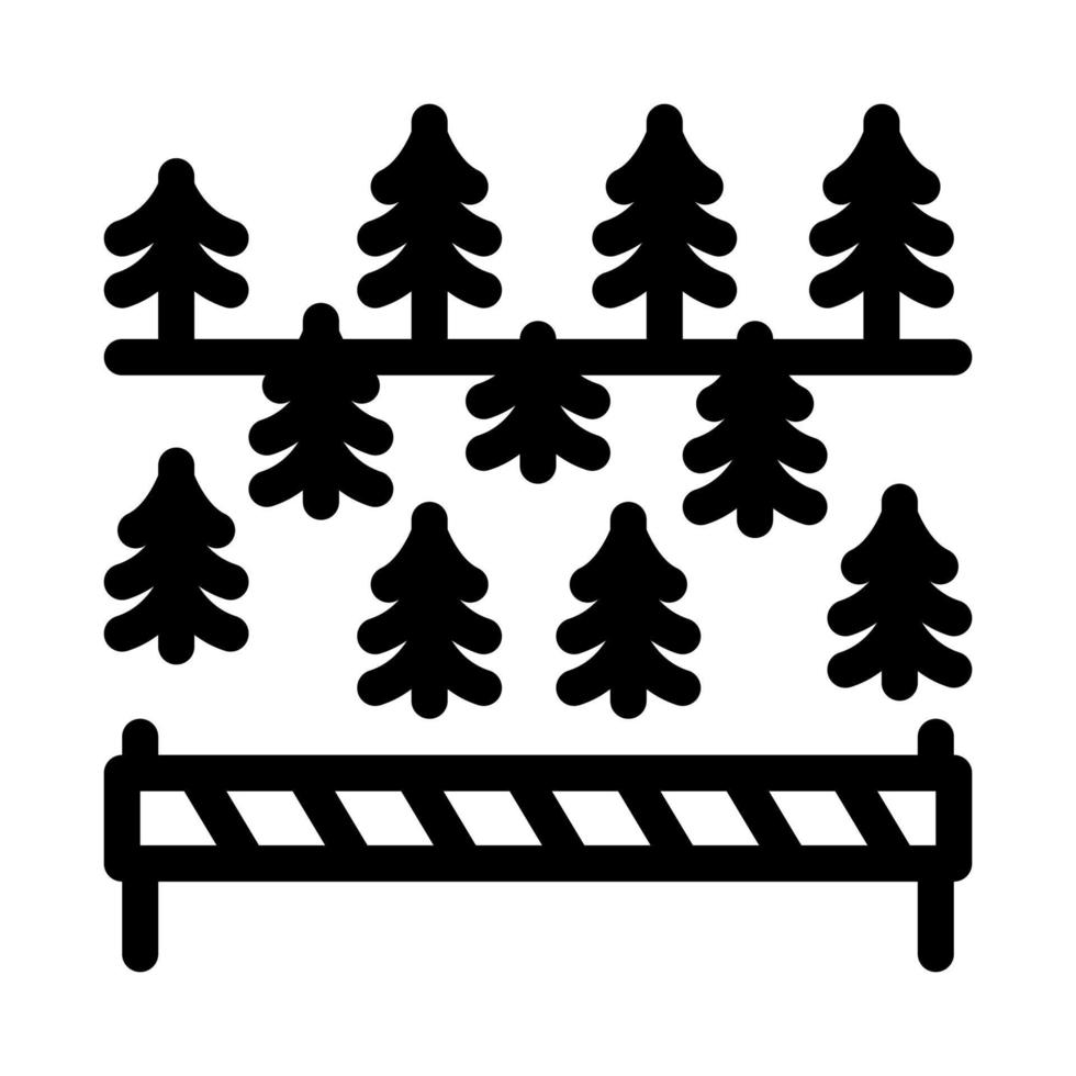 überlappende Wald-Symbol-Vektor-Umriss-Illustration vektor