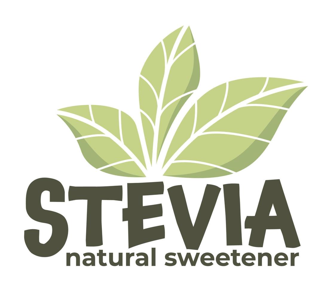 Stevia Süßstoff grünes Blatt Nahrungsergänzungsmittel vektor