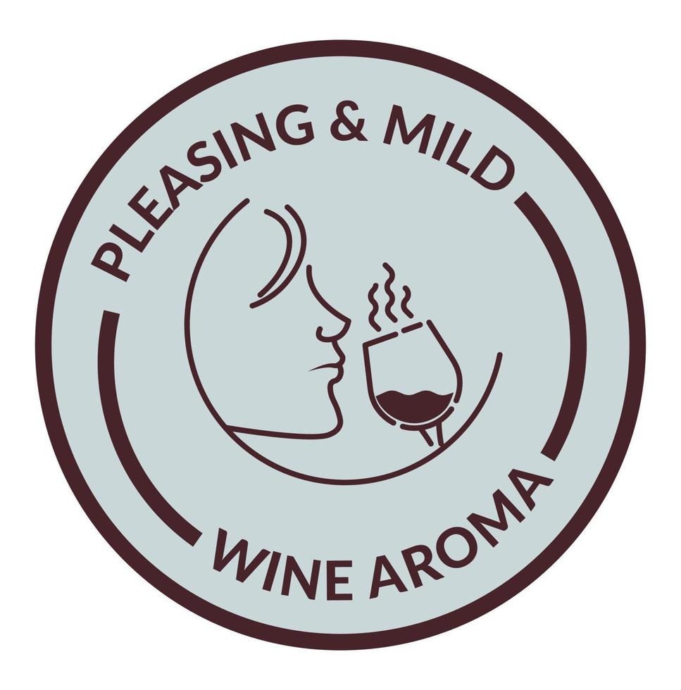behaglig och mild vin arom, märka eller emblem vektor