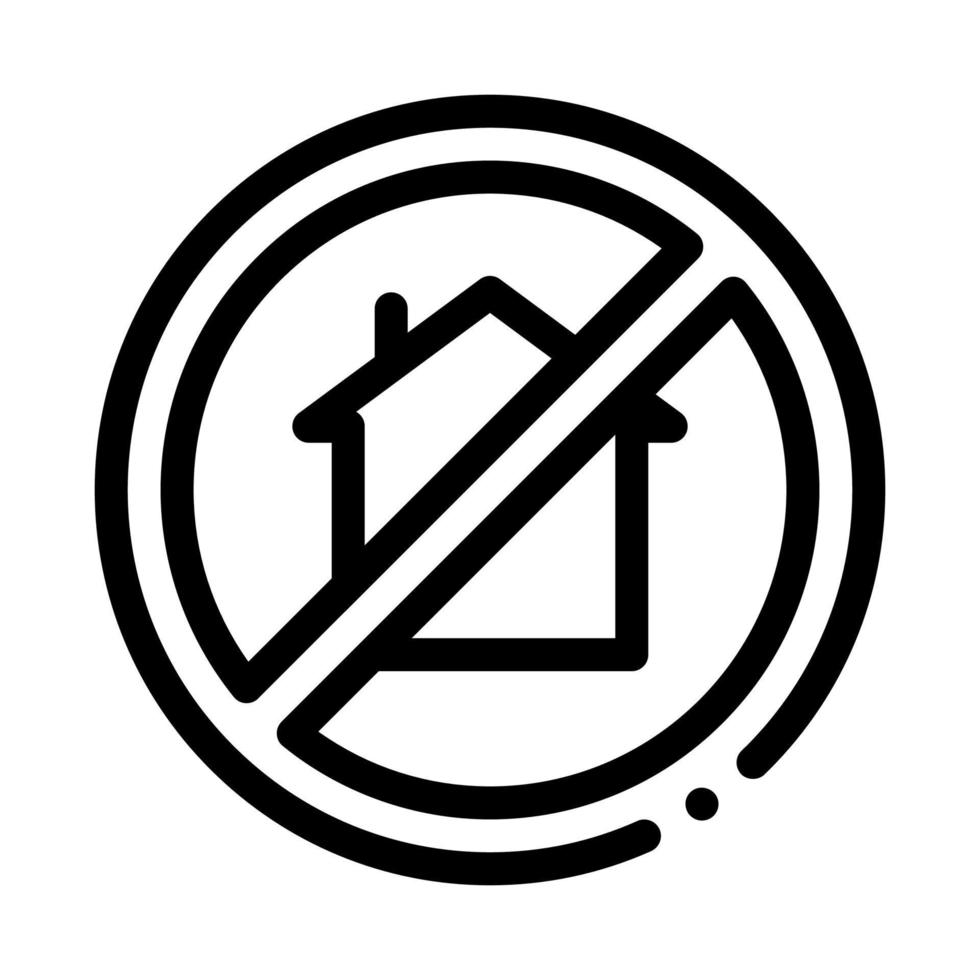 Haus durchgestrichen Zeichen Symbol Vektor Umriss Illustration