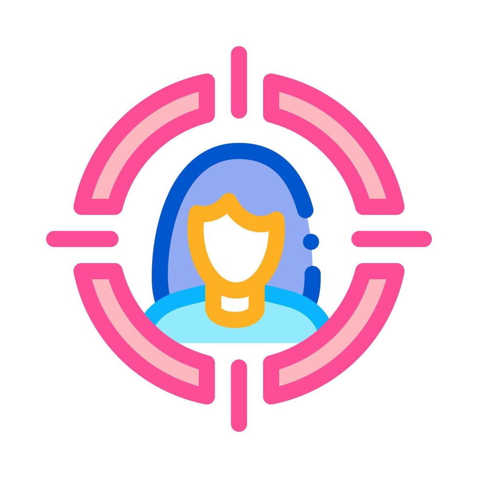 kvinna i mål syfte ikon vektor översikt illustration