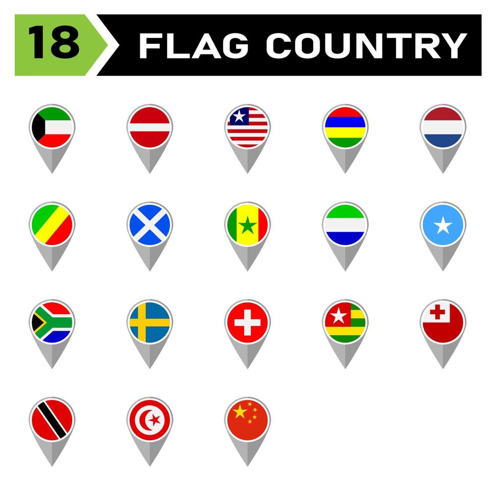 flagga Land ikon uppsättning inkludera Land, flagga, symbol, nationell, resa, illustration, nation, ikon, vektor, emblem, uppsättning, tecken, kontinent, internationell, Allt, kuwait, lettland, liberia, mauritius vektor