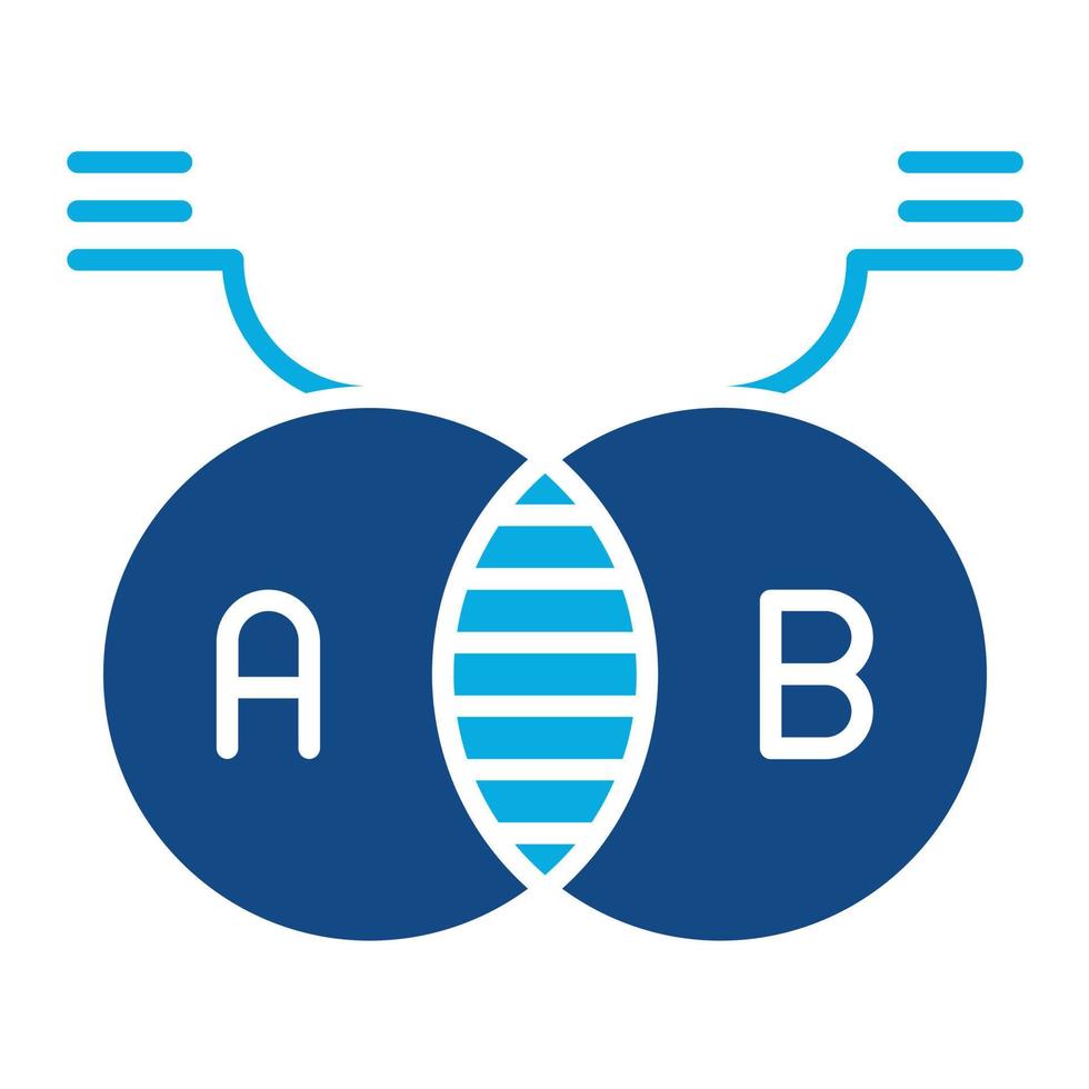 staplade venn glyf två Färg ikon vektor