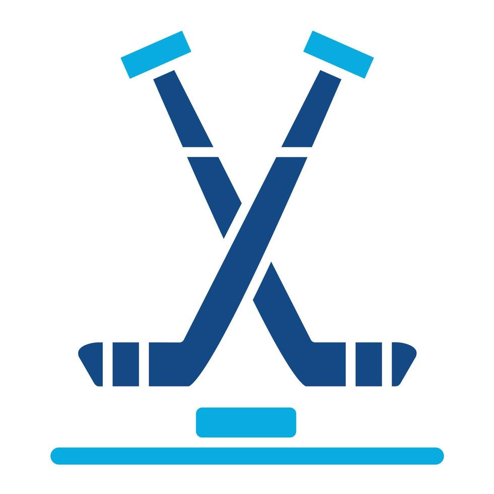 ishockey glyf två färgikonen vektor