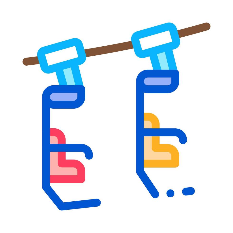 åka skidor tillflykt stollift ikon vektor översikt illustration