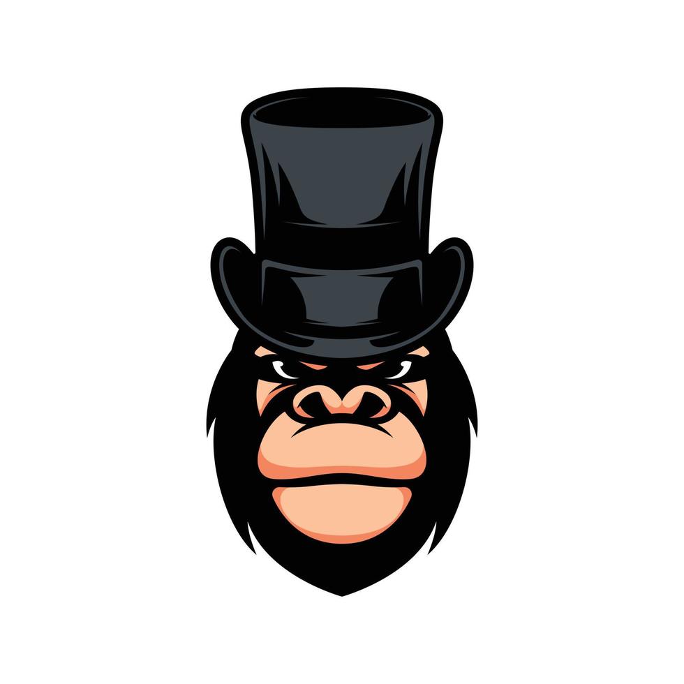 ny gorilla tophat maskot design vektor