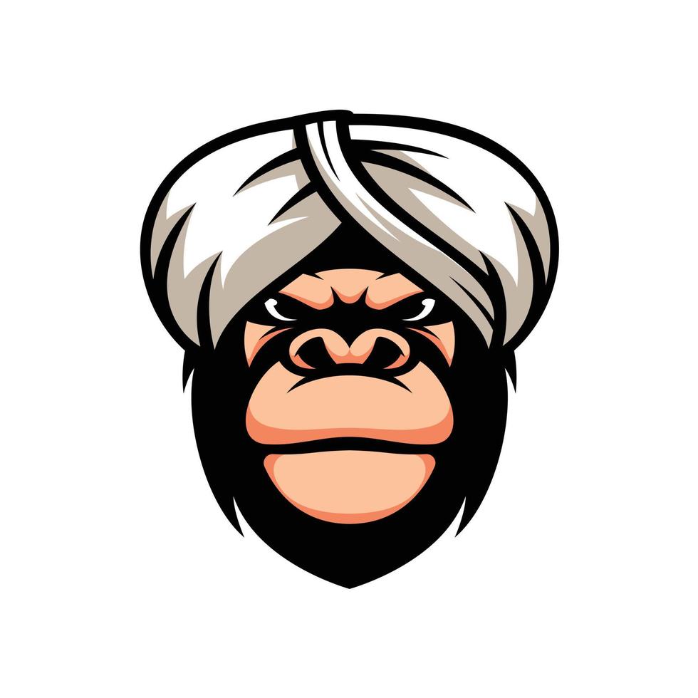 ny gorilla sorban maskot design vektor