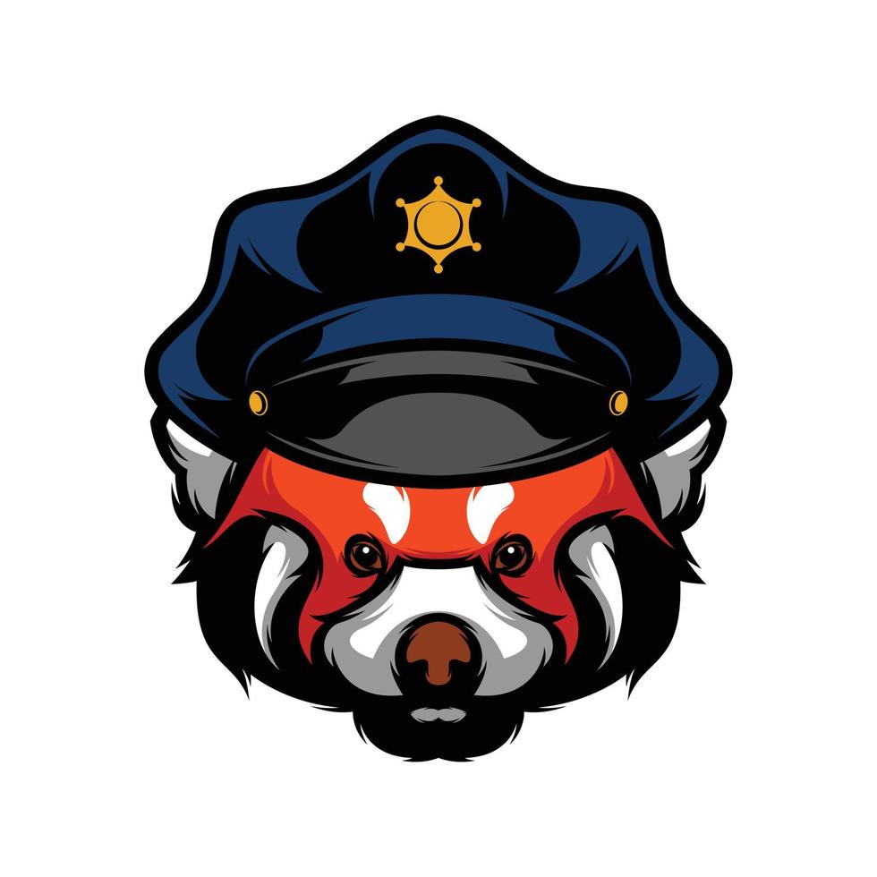 neuer roter Panda-Polizei-Designvektor vektor