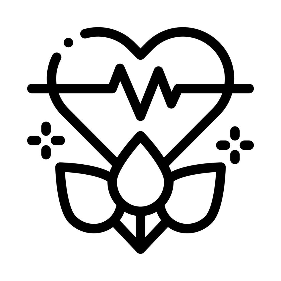 växt för restaurering av hjärta ikon vektor översikt illustration