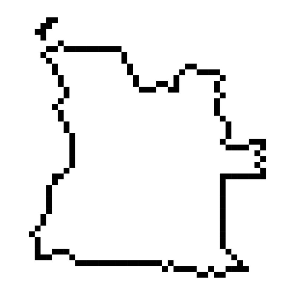 pixel Karta av angola. vektor illustration.