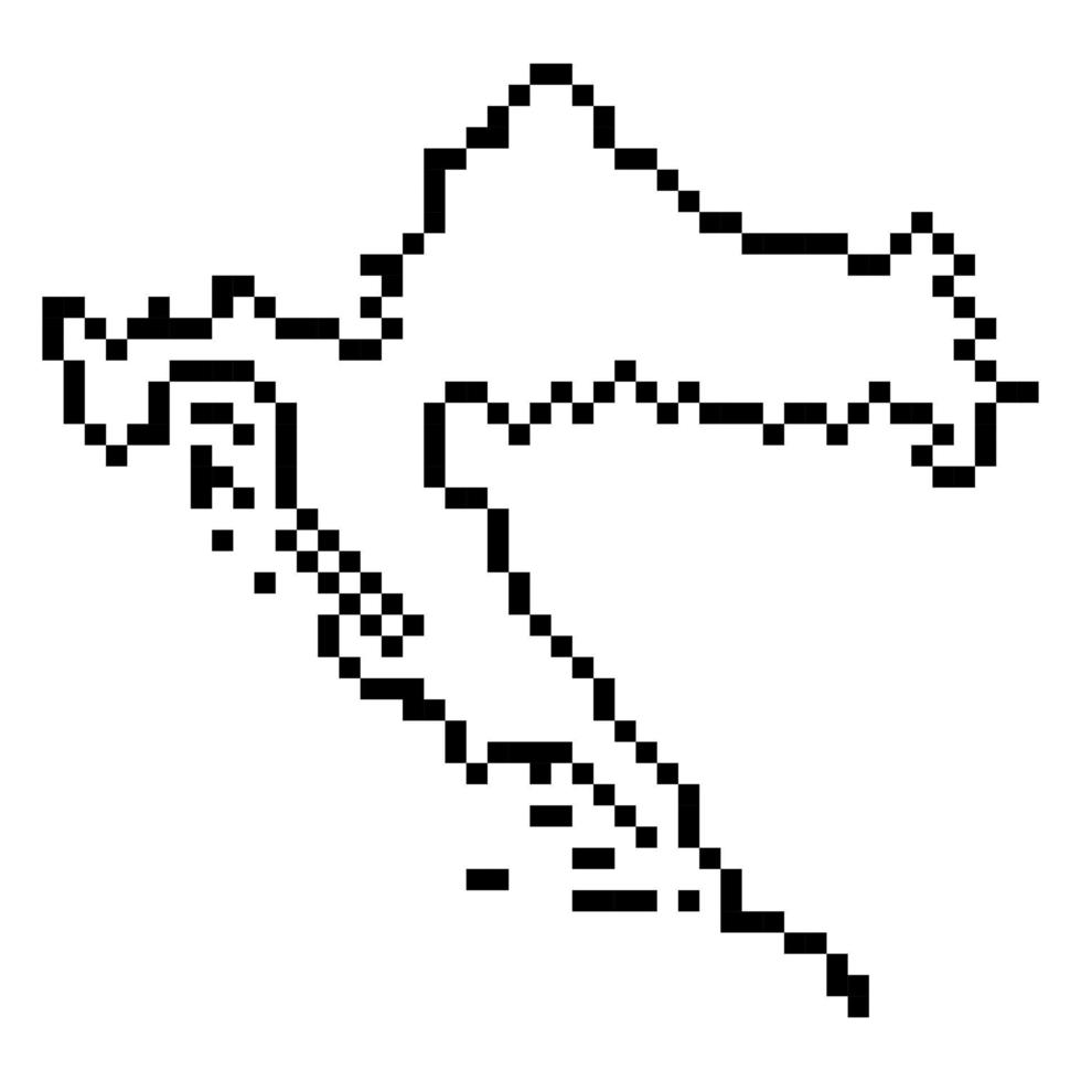 pixel Karta av kroatien. vektor illustration.