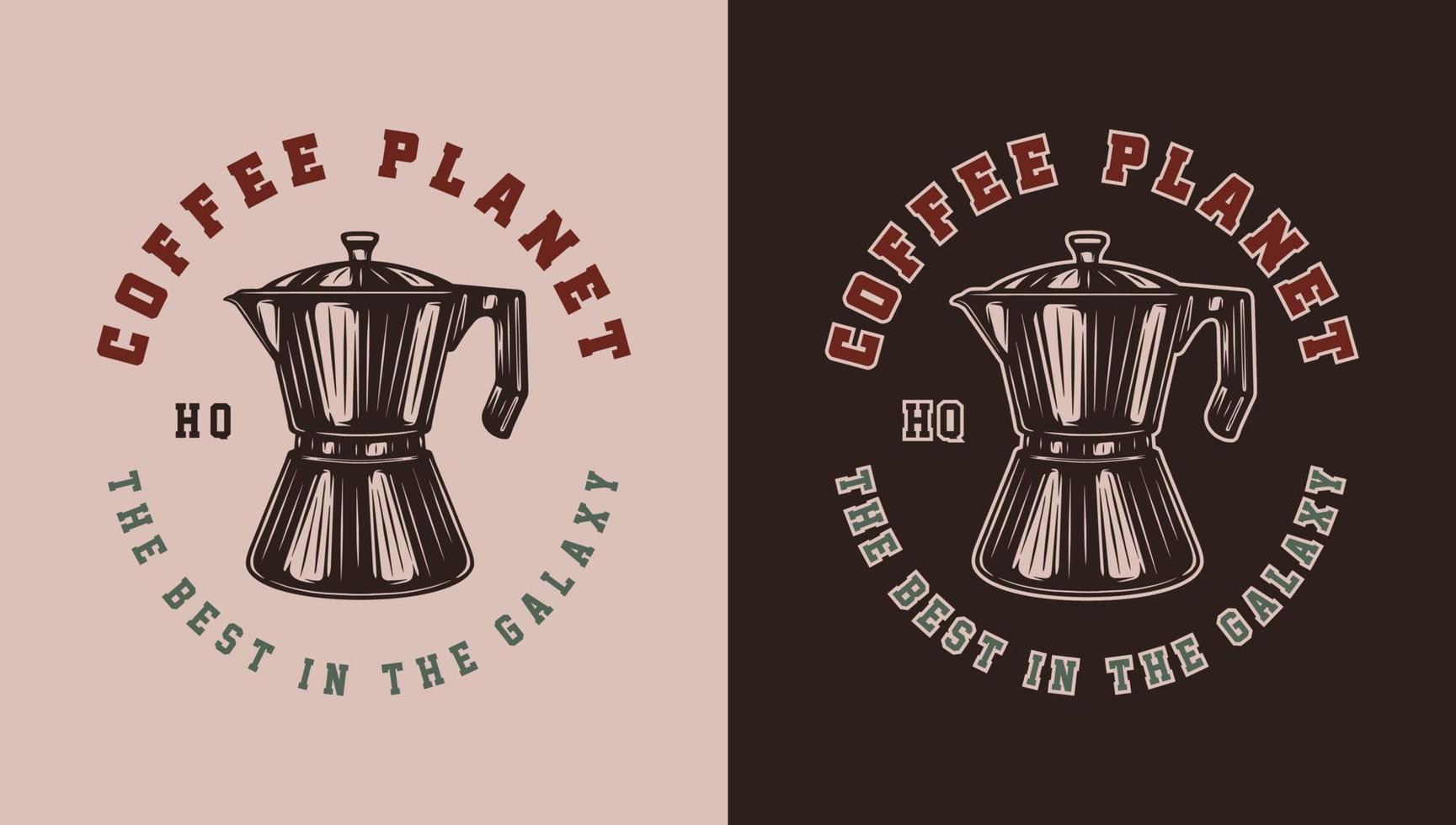 Druckset aus Vintage-Retro-Kaffee-Emblem, Logo, Abzeichen, Etikett. markieren, plakatieren oder drucken. monochrome Grafik. Vektor-Illustration. Gravur vektor