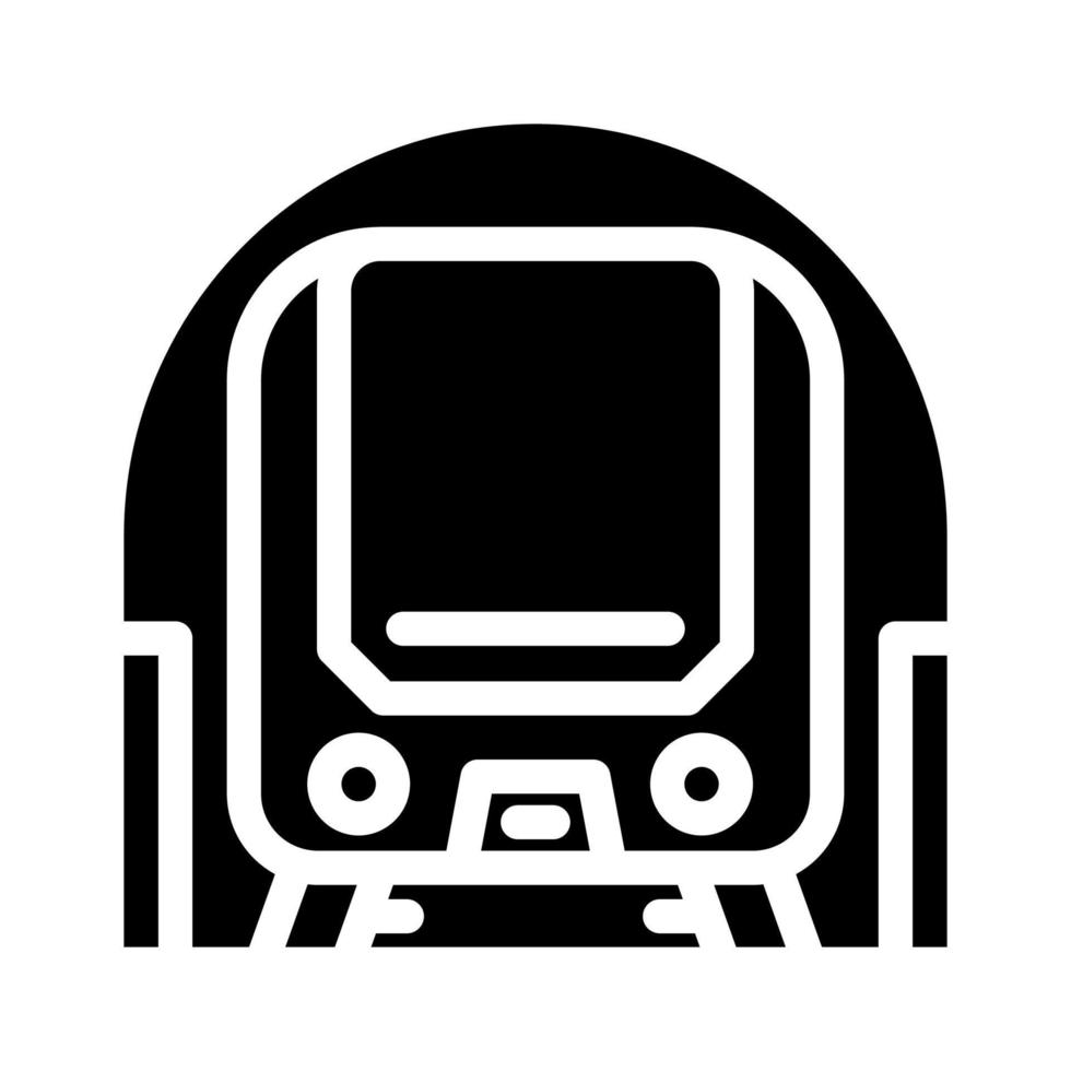 underjordisk metro tåg glyf ikon vektor illustration