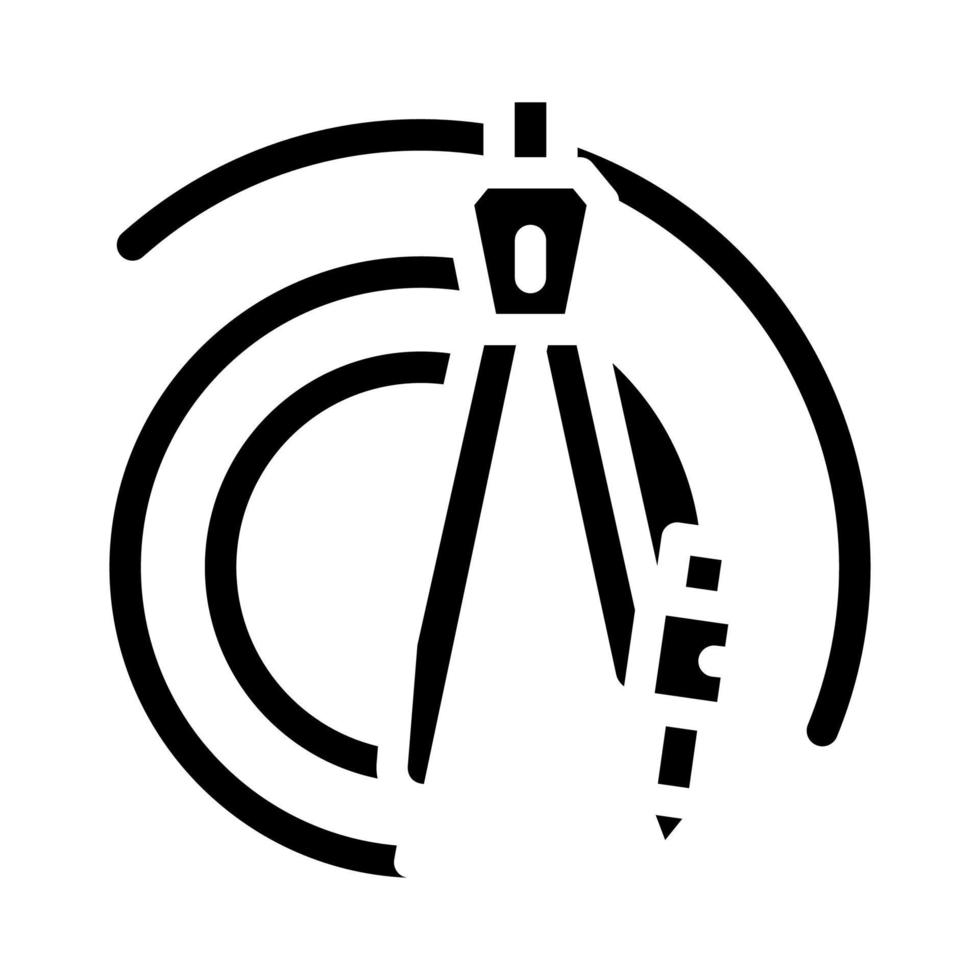 kompass brevpapper verktyg glyf ikon vektor illustration