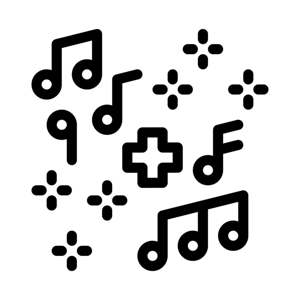 heilende Musik-Symbol-Vektor-Umriss-Illustration vektor