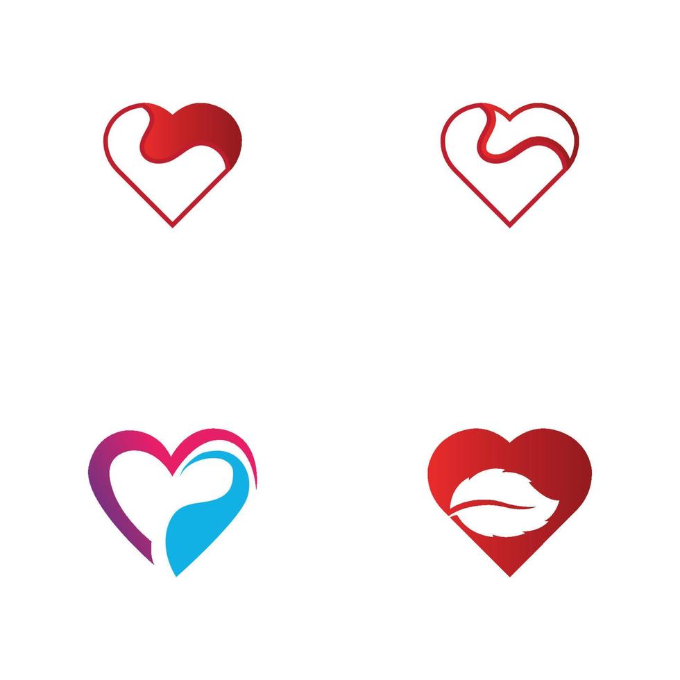 kreativ hjärta logotyp och symbol design vektor mall