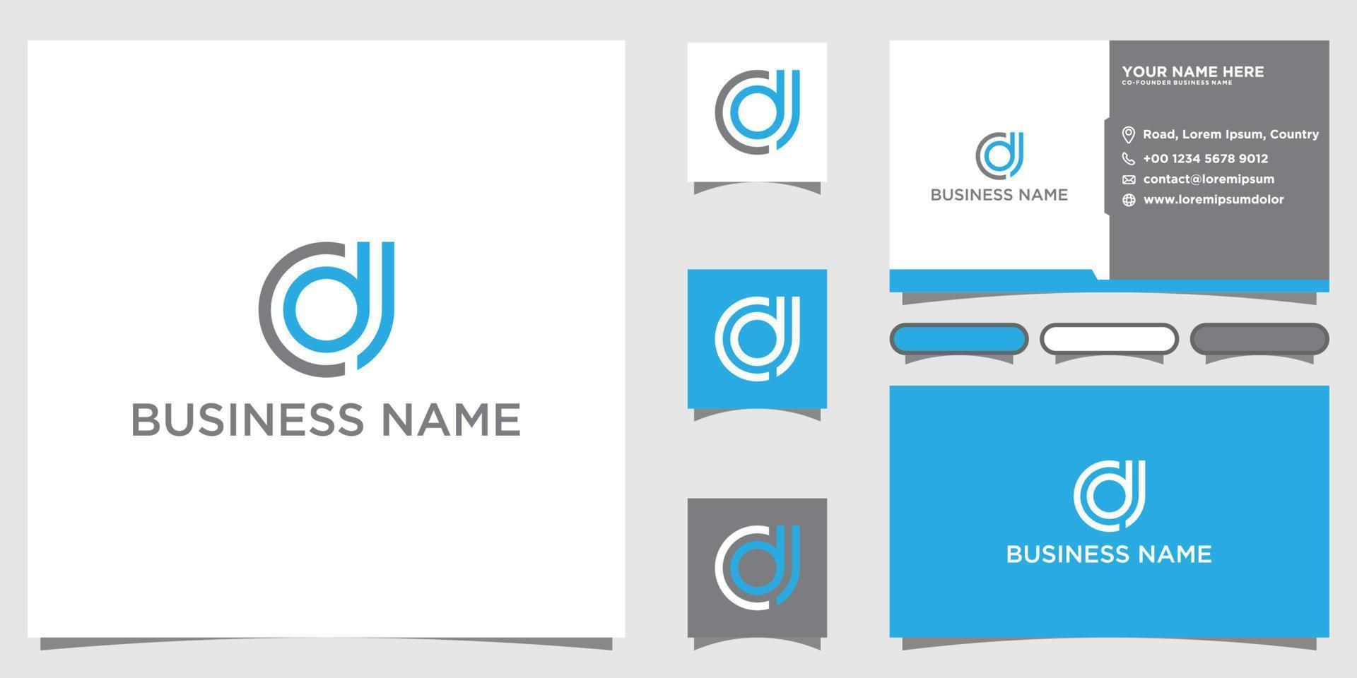 CD dc brev logotyp design mall vektor med företag kort design