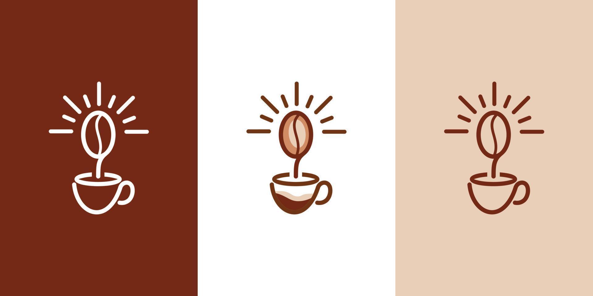 logo leichter kaffee, kaffeetasse, unternehmensidentität, illustration, vektor