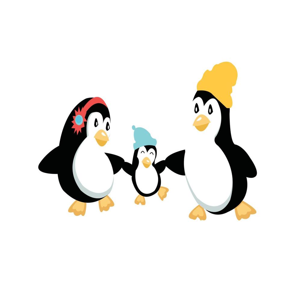 Vektor süße Pinguin-Cartoon-Figur Cliparts