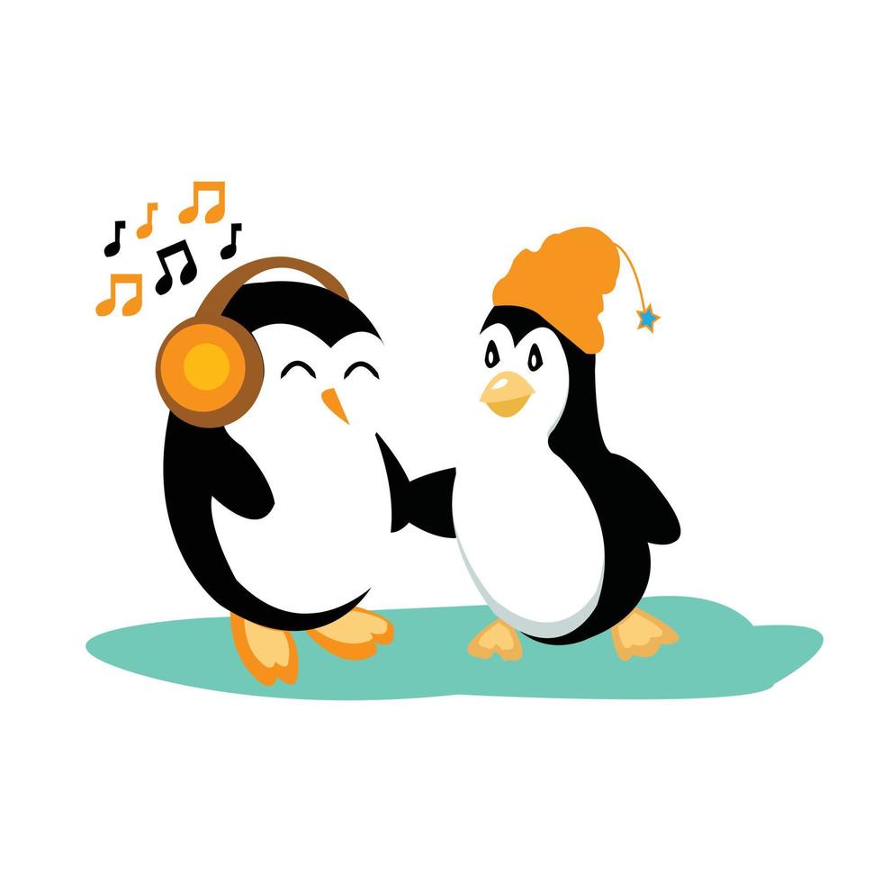 Vektor süße Pinguin-Cartoon-Figur Cliparts