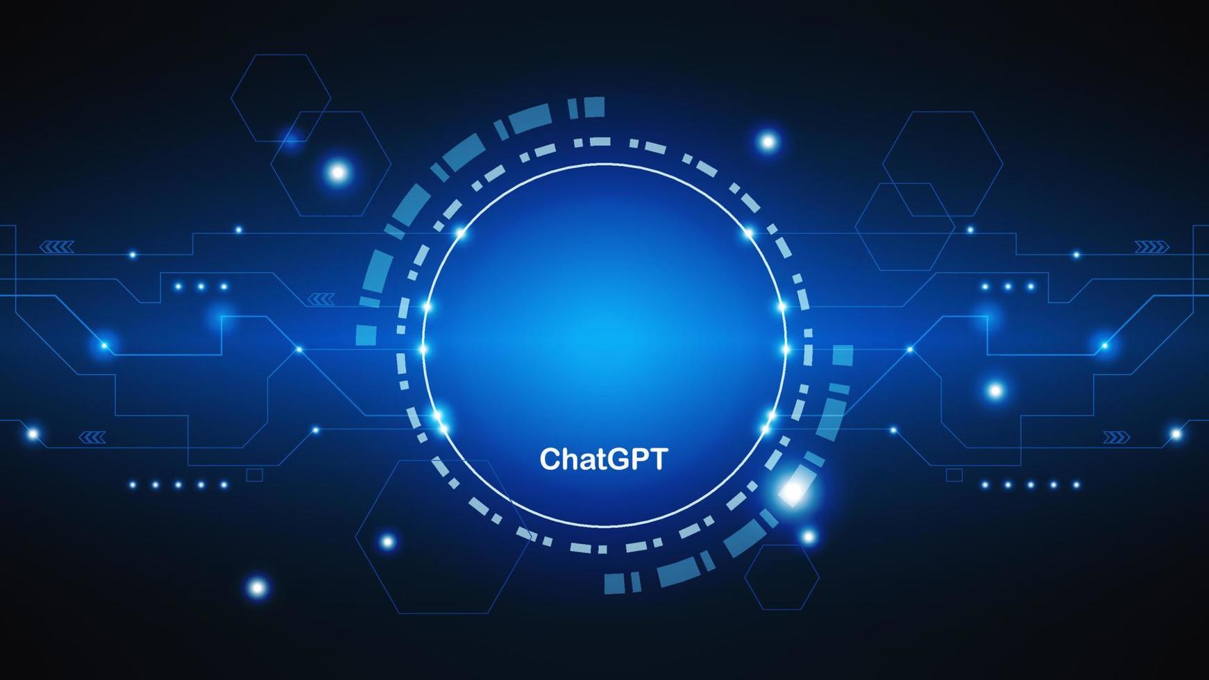 chatgpt ai artificiell intelligens teknologi hitech begrepp. chatt gpt med smart bot, öppen ai, linje, lampor, teknologi abstrakt, vektor. design för chatt, webb baner, bakgrund, omvandling. vektor