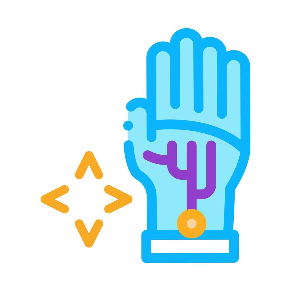 Virtuelle Handschuh-Technologie-Symbol-Vektor-Umriss-Illustration vektor