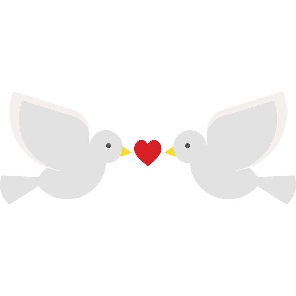 kärlek fågel ikon i färgad översikt stil vektor