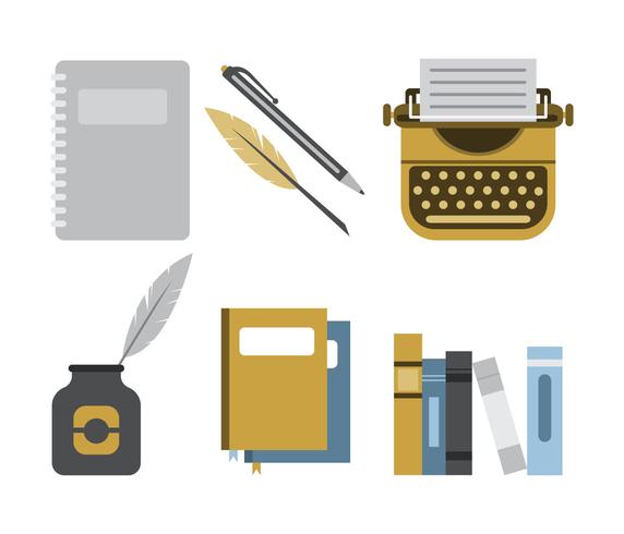 scribe writer icon set vektor