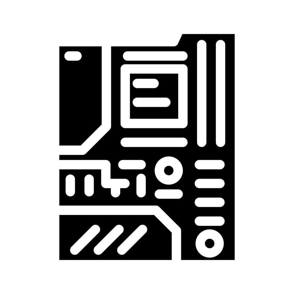 Motherboard-Computer-Glyphen-Symbol-Vektor-Illustration vektor