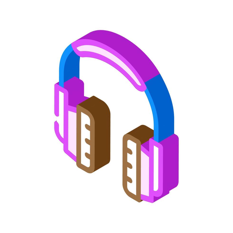 Kopfhörer elektronische isometrische Symbolvektorillustration vektor