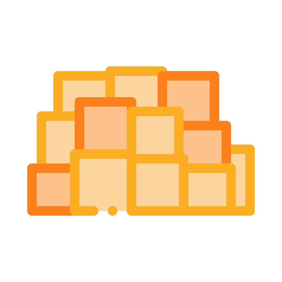 berg av ost kuber ikon vektor översikt illustration