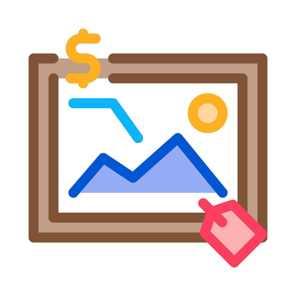 konst målning auktioneras ut ikon vektor översikt illustration