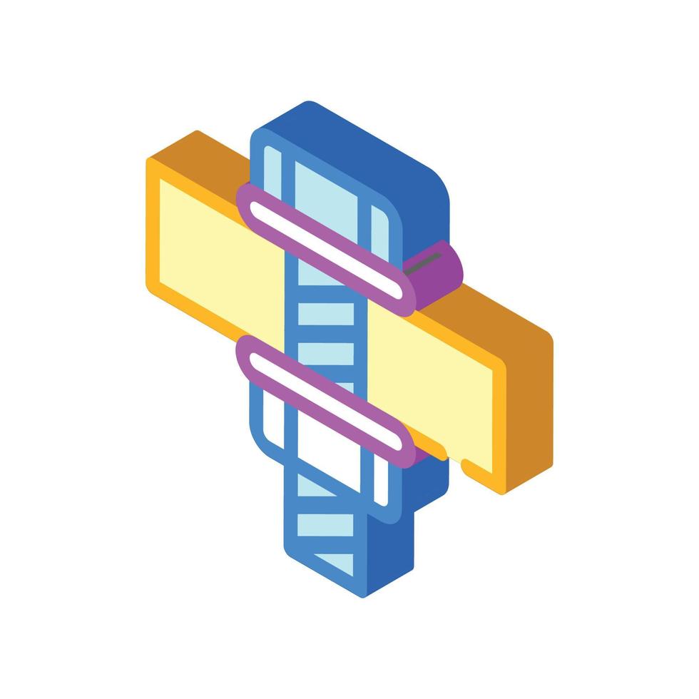 Befestigungsbolzen wasserdichte Schicht isometrische Symbolvektorillustration vektor