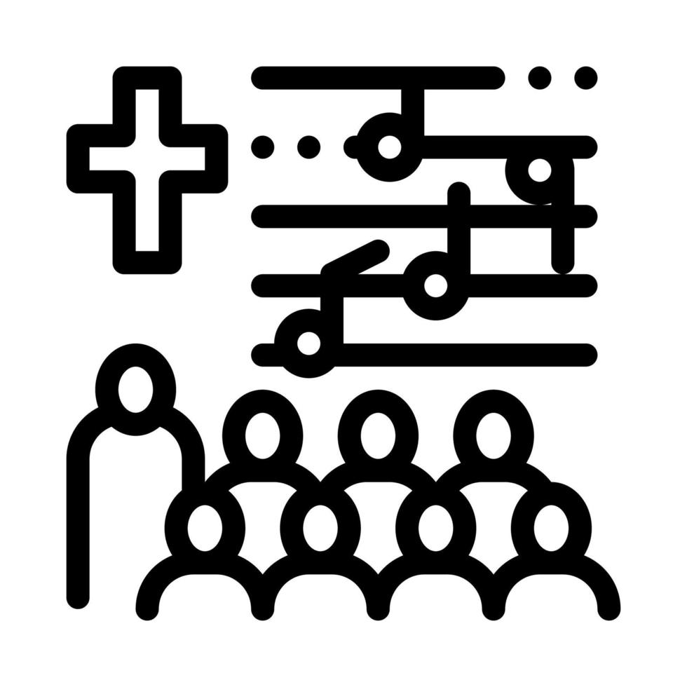 kyrka kör ikon vektor översikt illustration