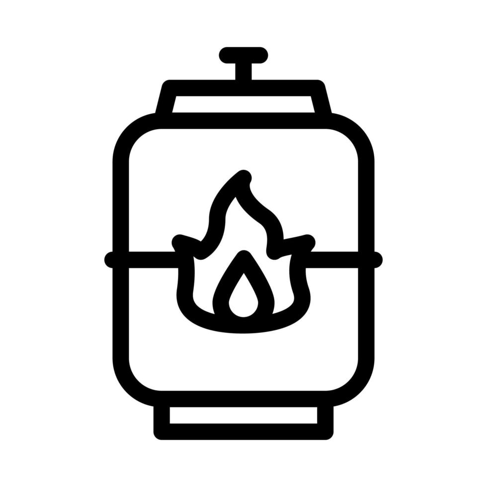 Explosivgas Tank Symbol Vektor Umriss Illustration