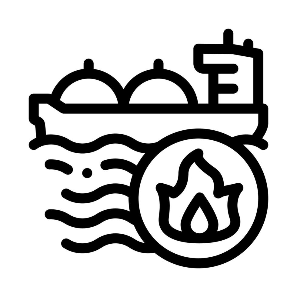 Gasauslässe auf See Symbol Vektor Umriss Illustration